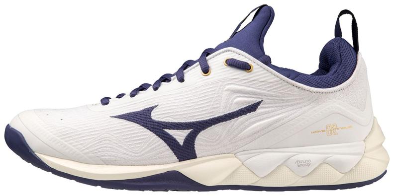 Mizuno Sport Volleyballschuh Wave Luminous 2 M Indoor Men - White/Blue Ribbon/MP Gold (Grösse: UK 8.5) von Mizuno Sport