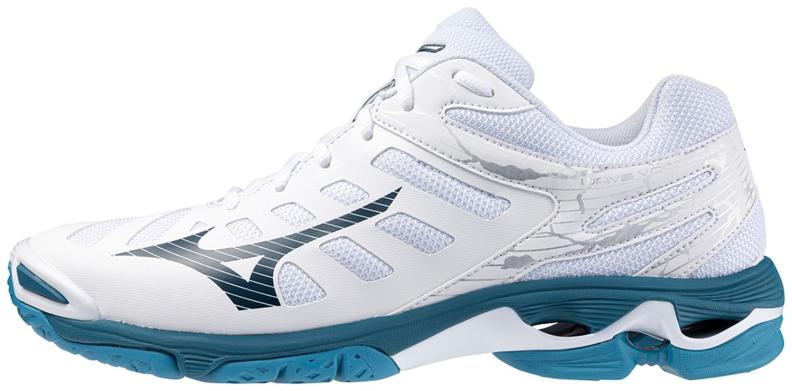 Mizuno Sport Volleyballschuh Wave Voltage M Indoor Men - White/Sailor Blue/Silver (Grösse: UK 12) von Mizuno Sport