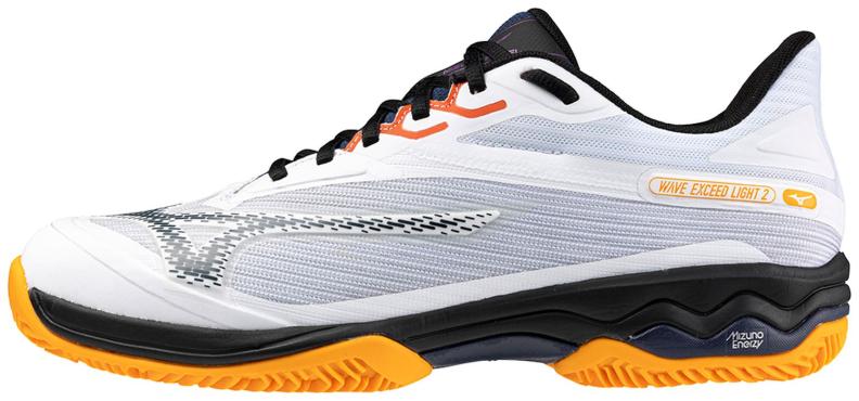 Mizuno Sport Wave Exceed Light 2 Padel CC M Tennis Men Clay Court - White/Dress Blues/Carrot Curl (Grösse: UK 7) von Mizuno Sport