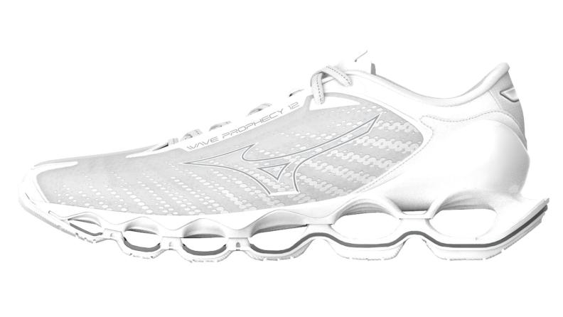 Mizuno Sport Hallenschuh Wave Prophecy 12 Neutral Men - White/Silver (Grösse: UK 10) von Mizuno Sport