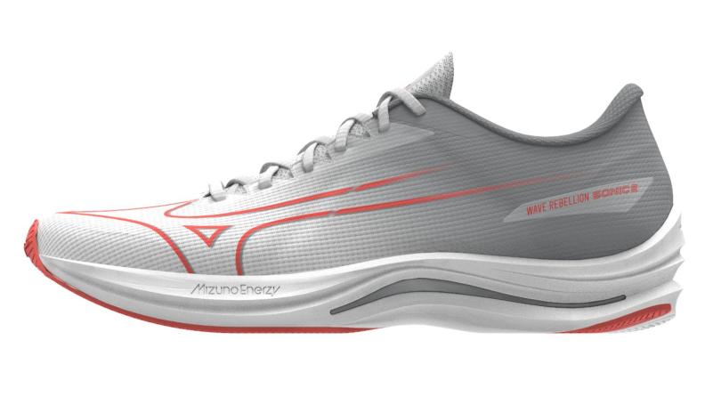 Mizuno Sport Wave Rebellion Sonic 2 M Support Men - White/Hot Coral/Harbor Mist (Grösse: UK 9.5) von Mizuno Sport