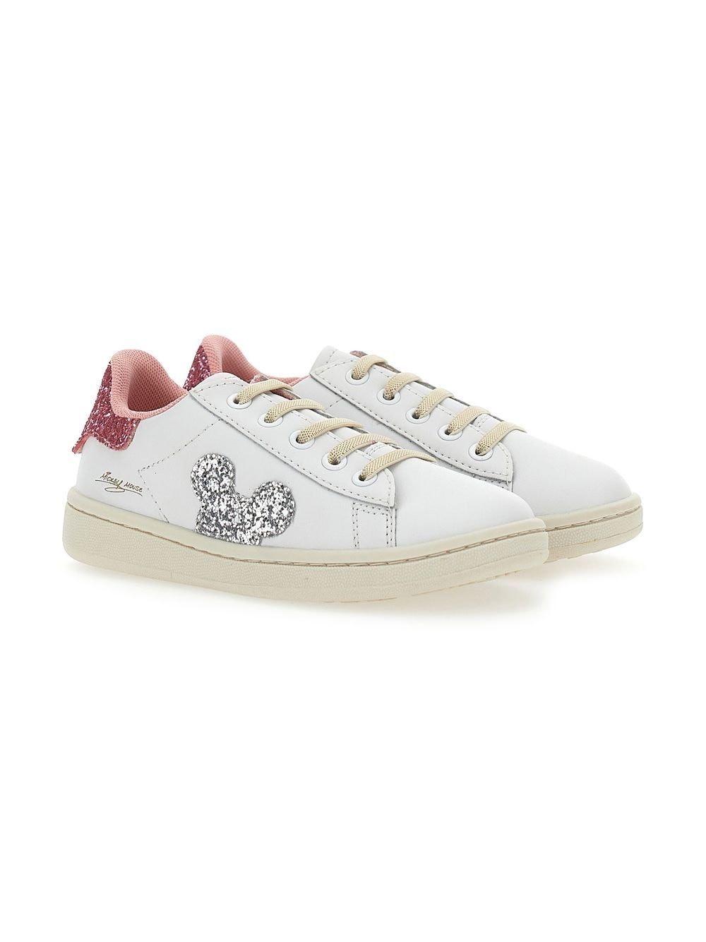 Moa Kids x Disney Mickey glittered sneakers - White von Moa Kids