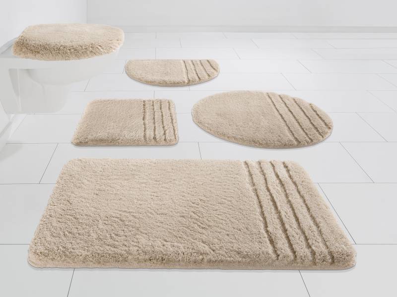 Möve Badematte »Loft, Badvorleger, Badezimmer Teppich«, rutschhemmend beschichtet, fussbodenheizungsgeeignet-strapazierfähig-schnell trocknend, Badteppich, Badematten auch als 2 teiliges Set & rund von Möve