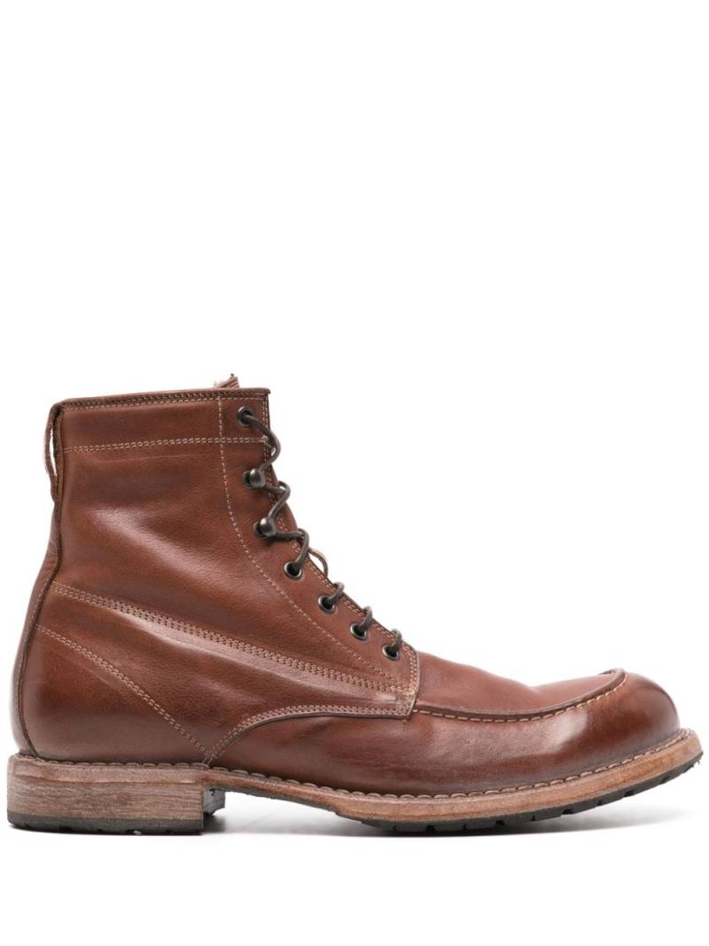 Moma Tronchetto lace-up leather boots - Brown von Moma