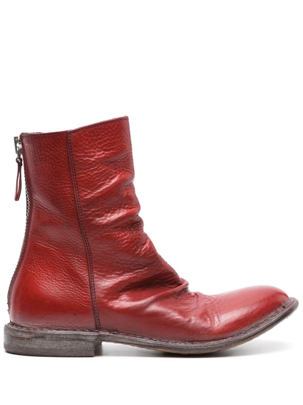 Moma distressed leather ankle boots - Red von Moma