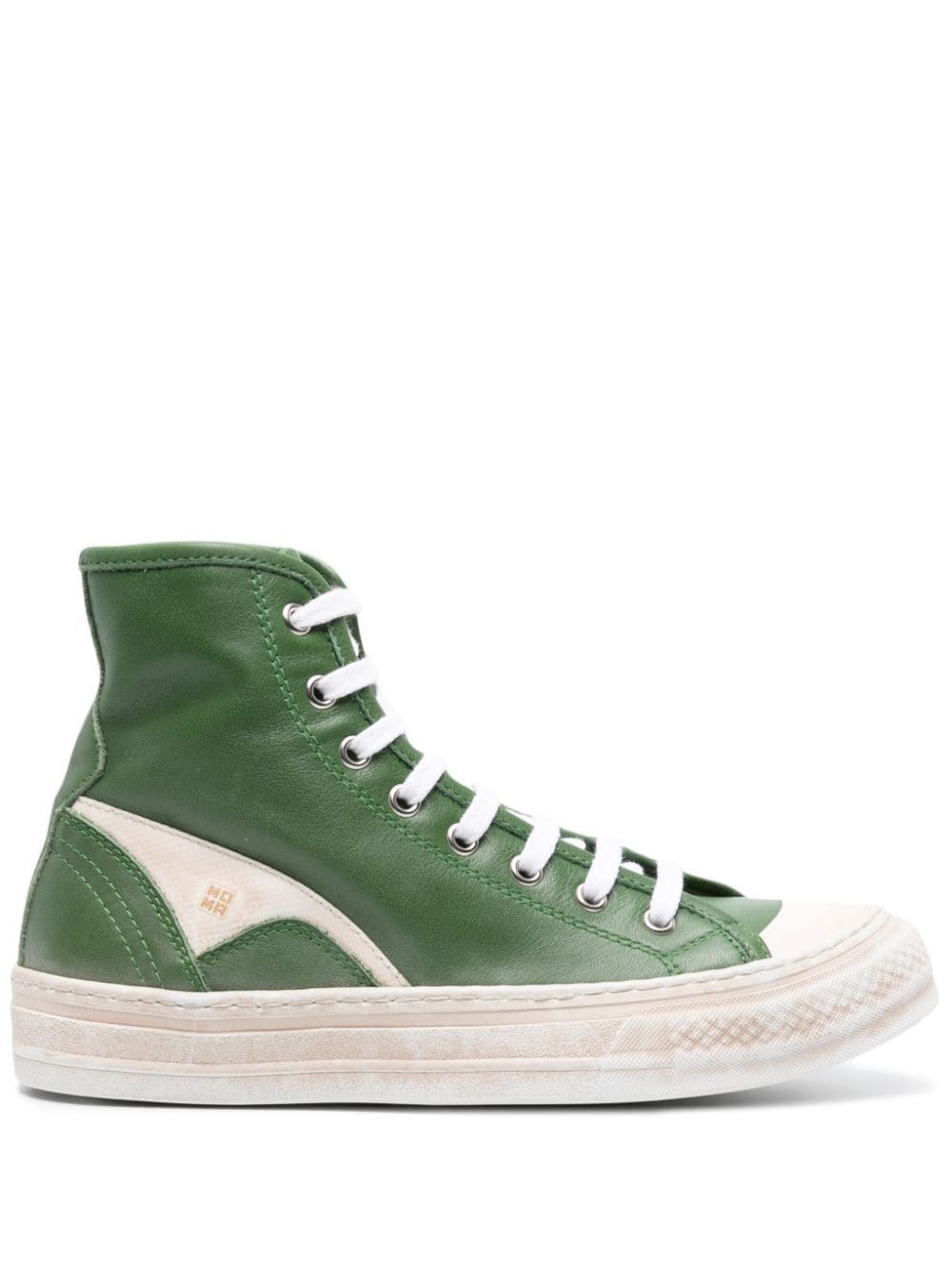 Moma panelled leather high-top sneakers - Green von Moma