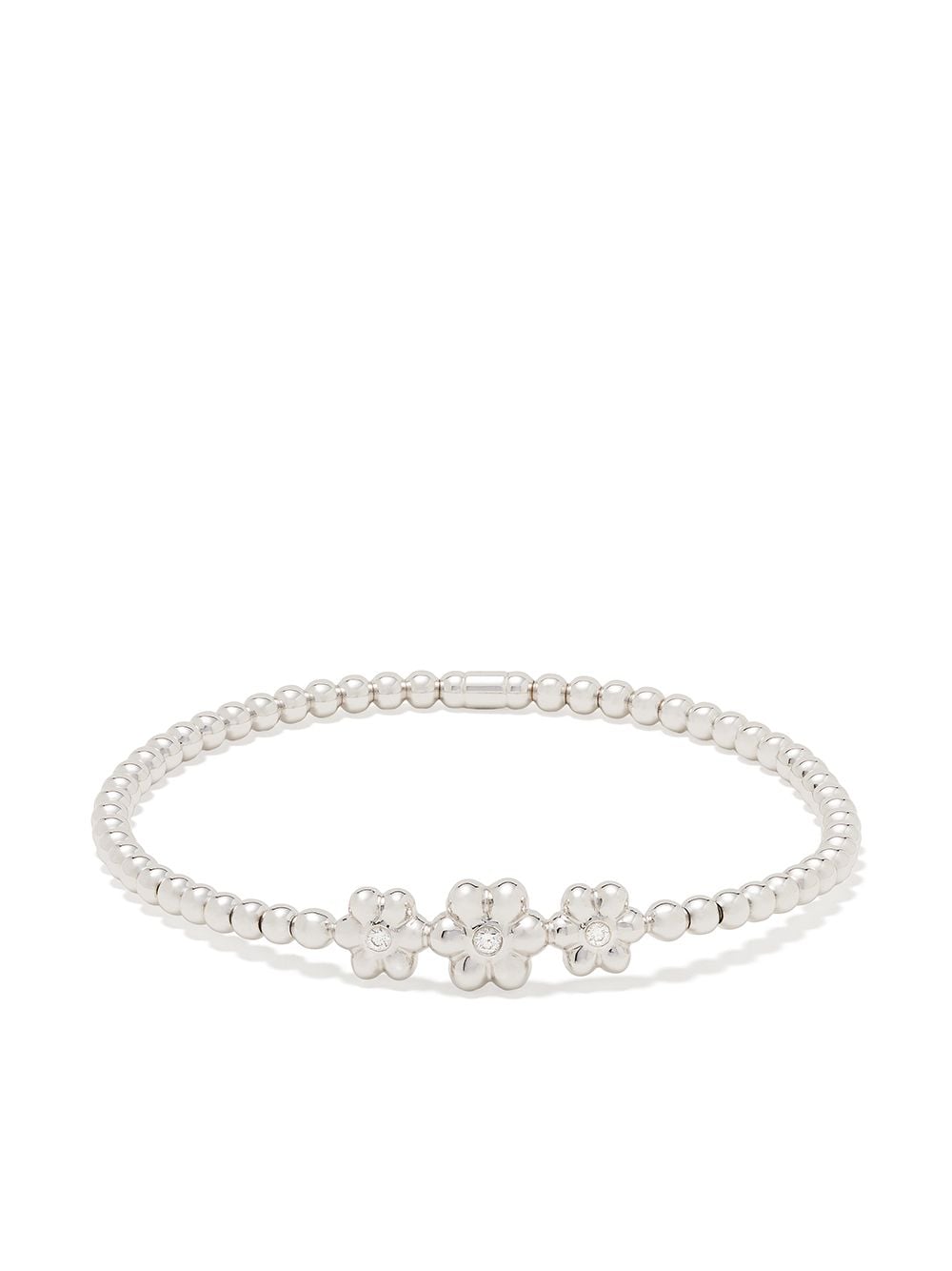 Monan 18kt white gold diamond floral detail bracelet - Silver von Monan