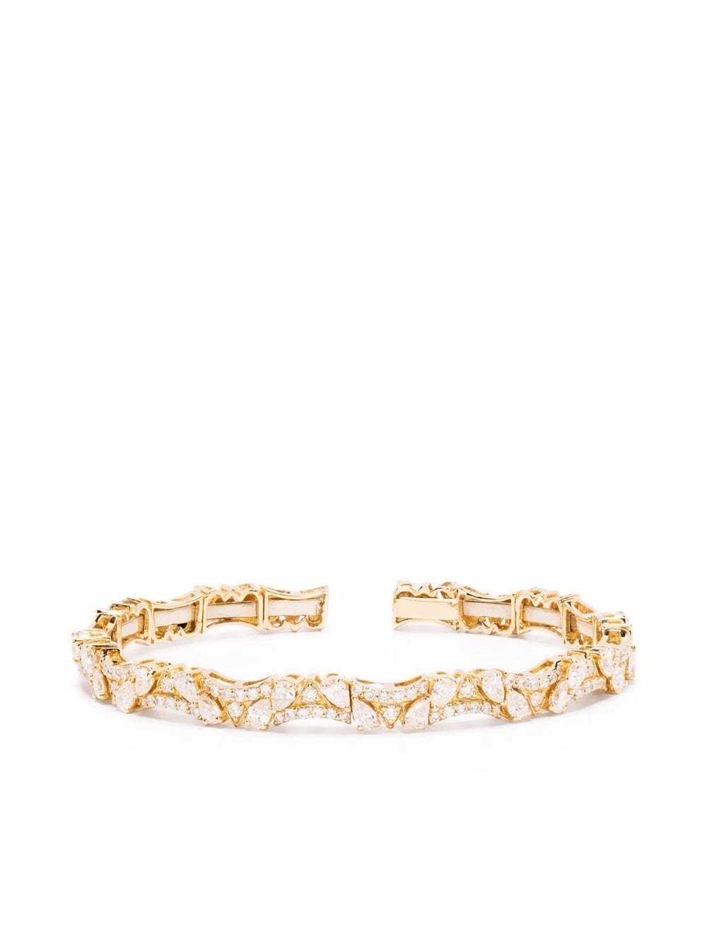 Monan 18kt yellow gold diamond cuff bracelet von Monan