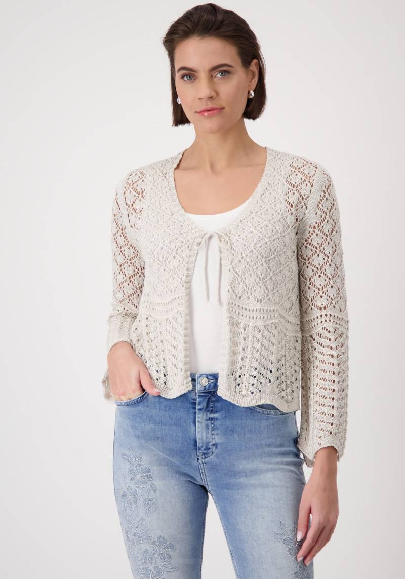 Monari Ajourstrickjacke, mit Bändchen als Verschluss von Monari