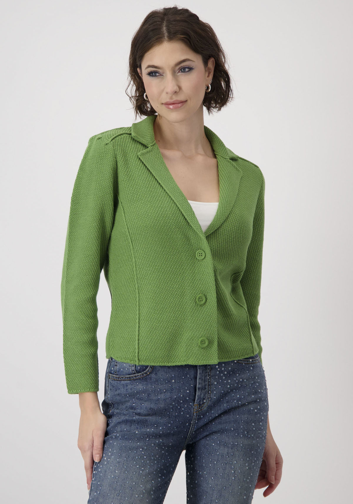 Monari Strickjacke, mit Reverskragen und Knöpfen Monari Strickjacke, mit Reverskragen und Knöpfen von Monari