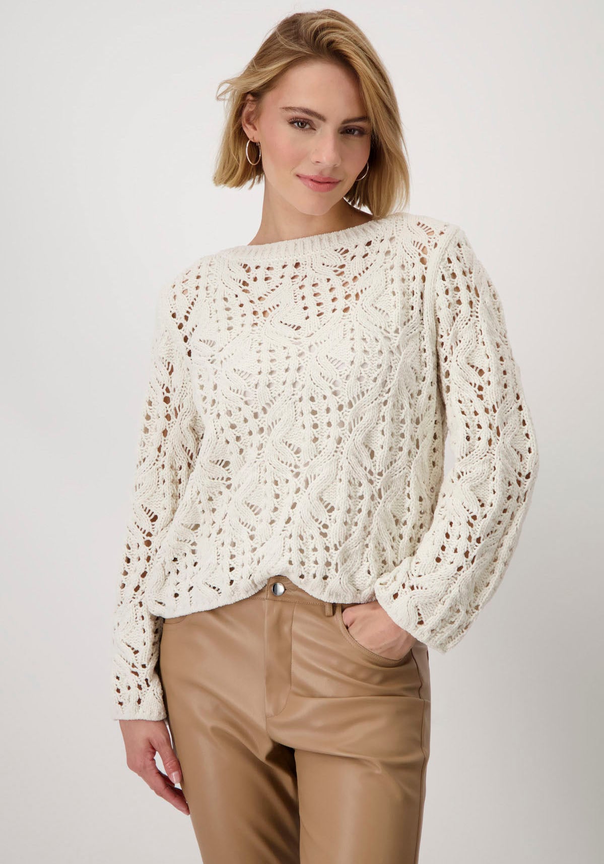 Monari Strickpullover, aus Ajourstrick Monari Strickpullover, aus Ajourstrick von Monari