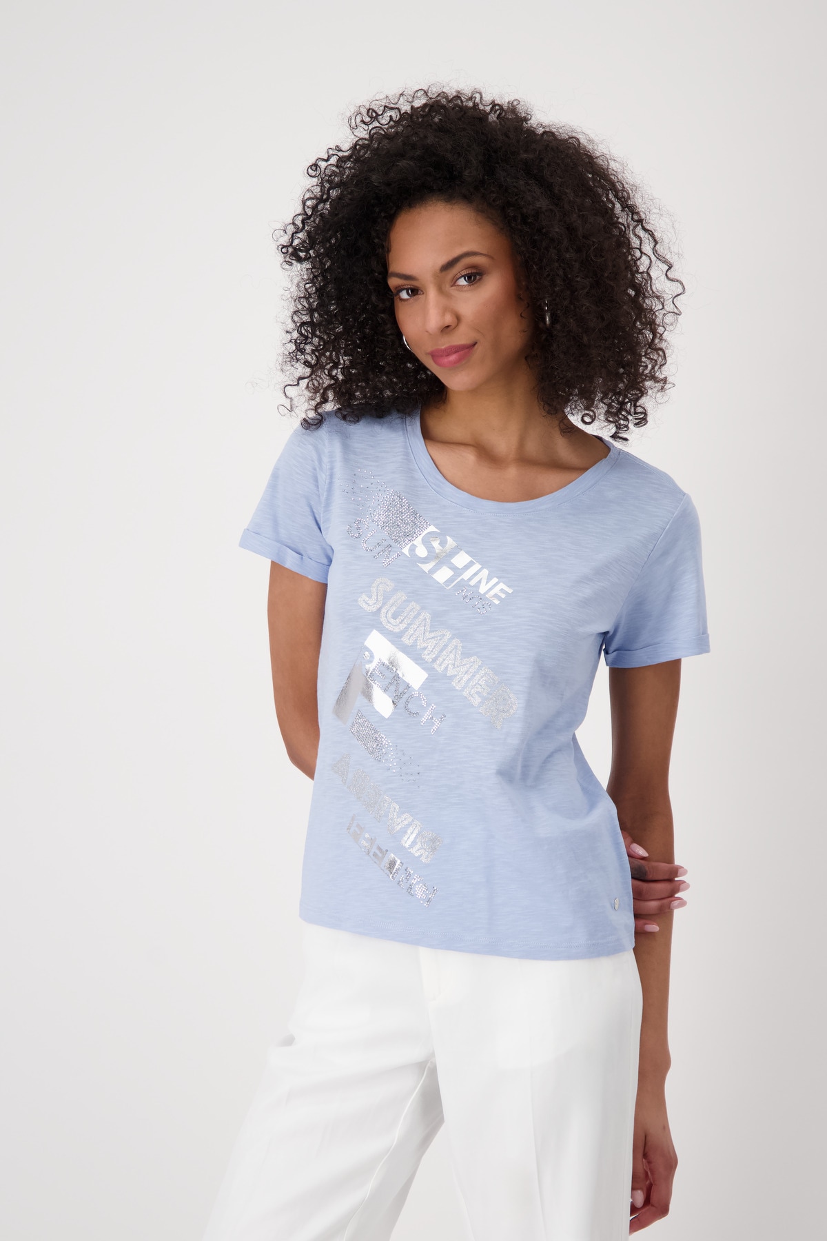 Monari T-Shirt »Shirt Basic Schmuckschrift«, Mit Rundhalsausschnitt Monari T-Shirt »Shirt Basic Schmuckschrift«, Mit Rundhalsausschnitt von Monari