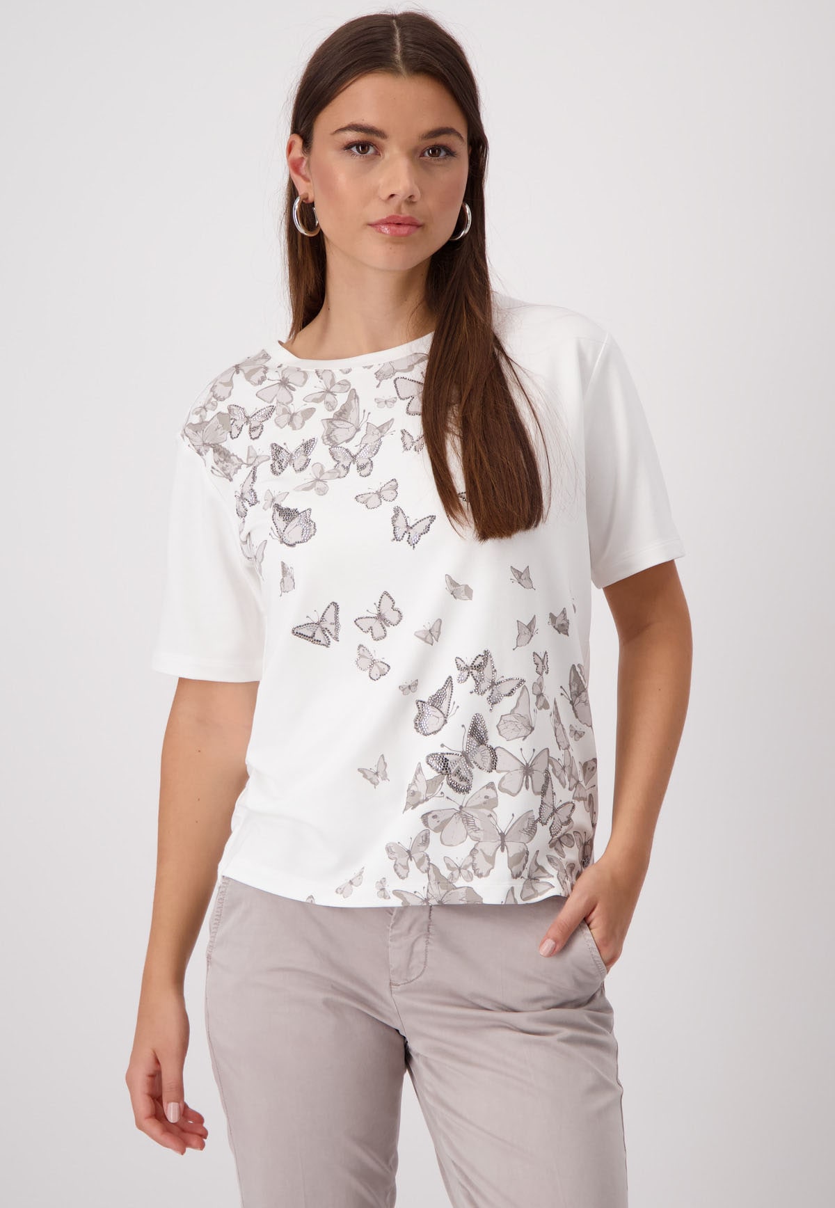 Monari Rundhalsshirt, mit Schmetterlingsdruck Monari Rundhalsshirt, mit Schmetterlingsdruck von Monari