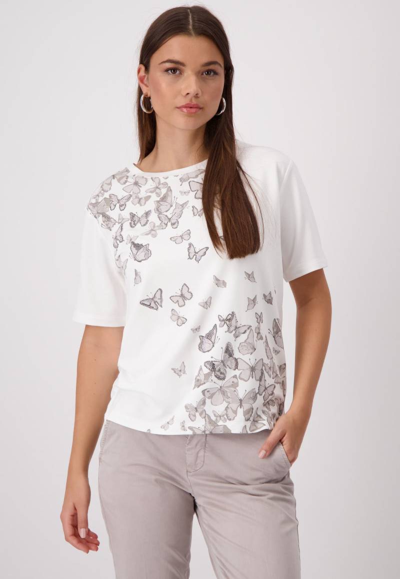 Monari Rundhalsshirt, mit Schmetterlingsdruck von Monari