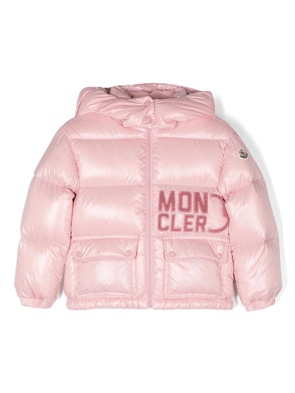 Moncler Enfant Abbaye logo-appliqué quilted jacket - Pink von Moncler Enfant