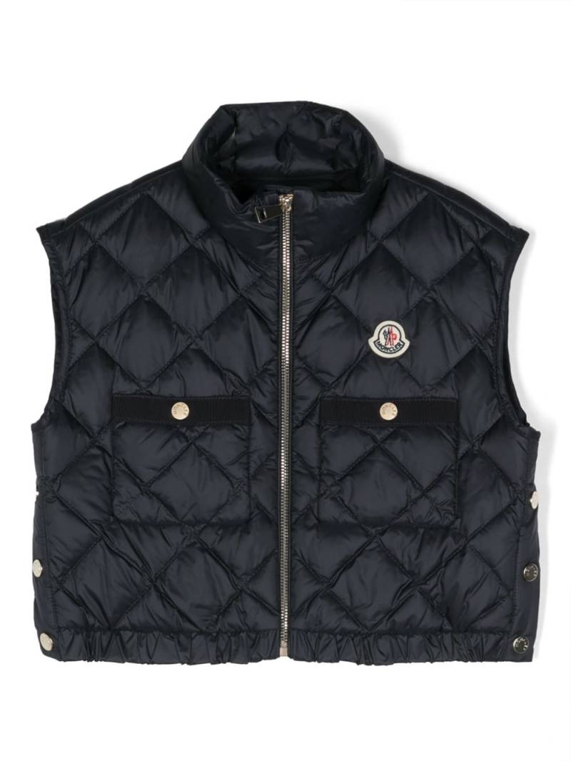 Moncler Enfant Garonna diamond-quilted gilet - Blue von Moncler Enfant