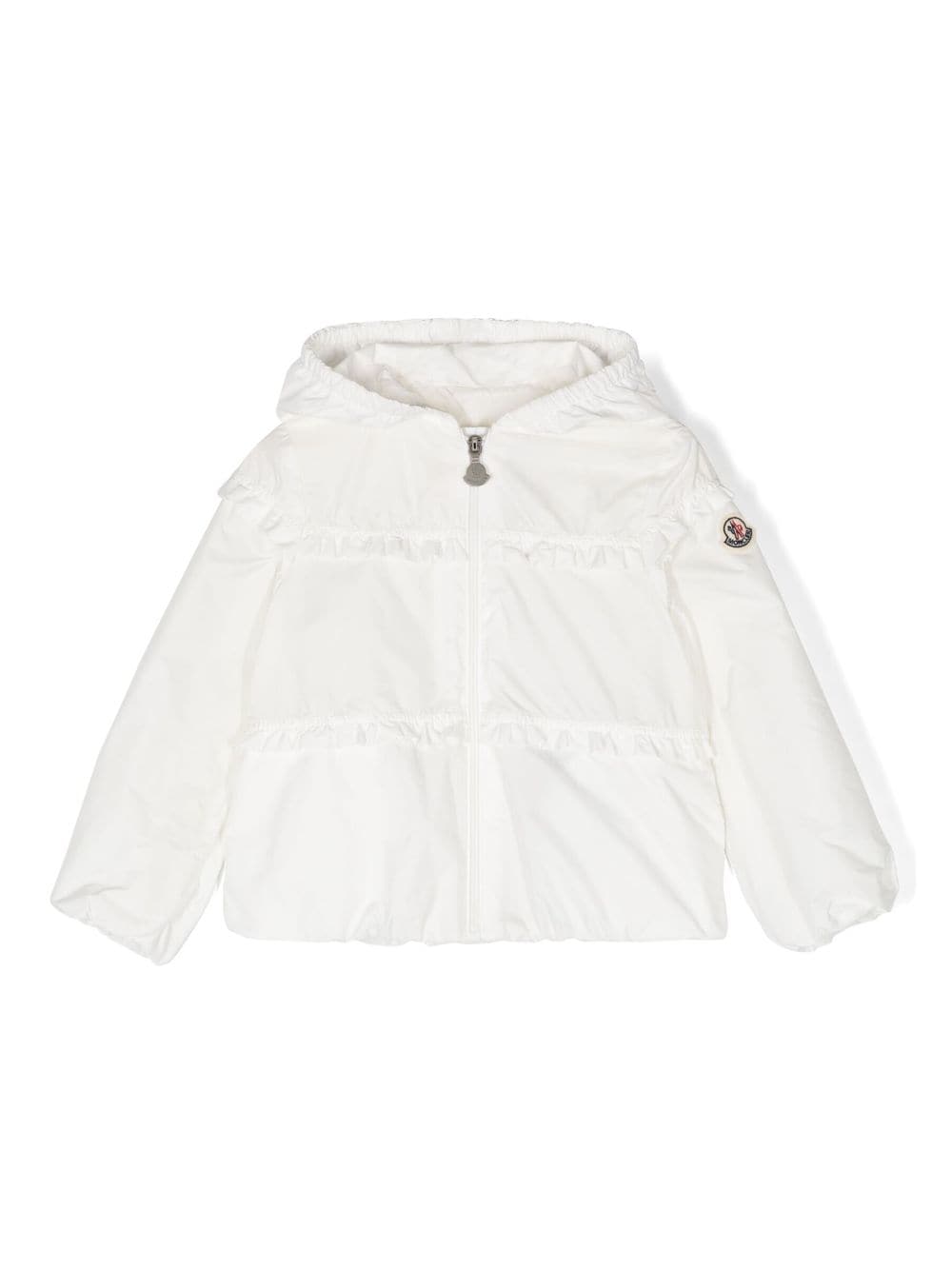 Moncler Enfant Hiti ruffle-trim hooded jacket - White von Moncler Enfant