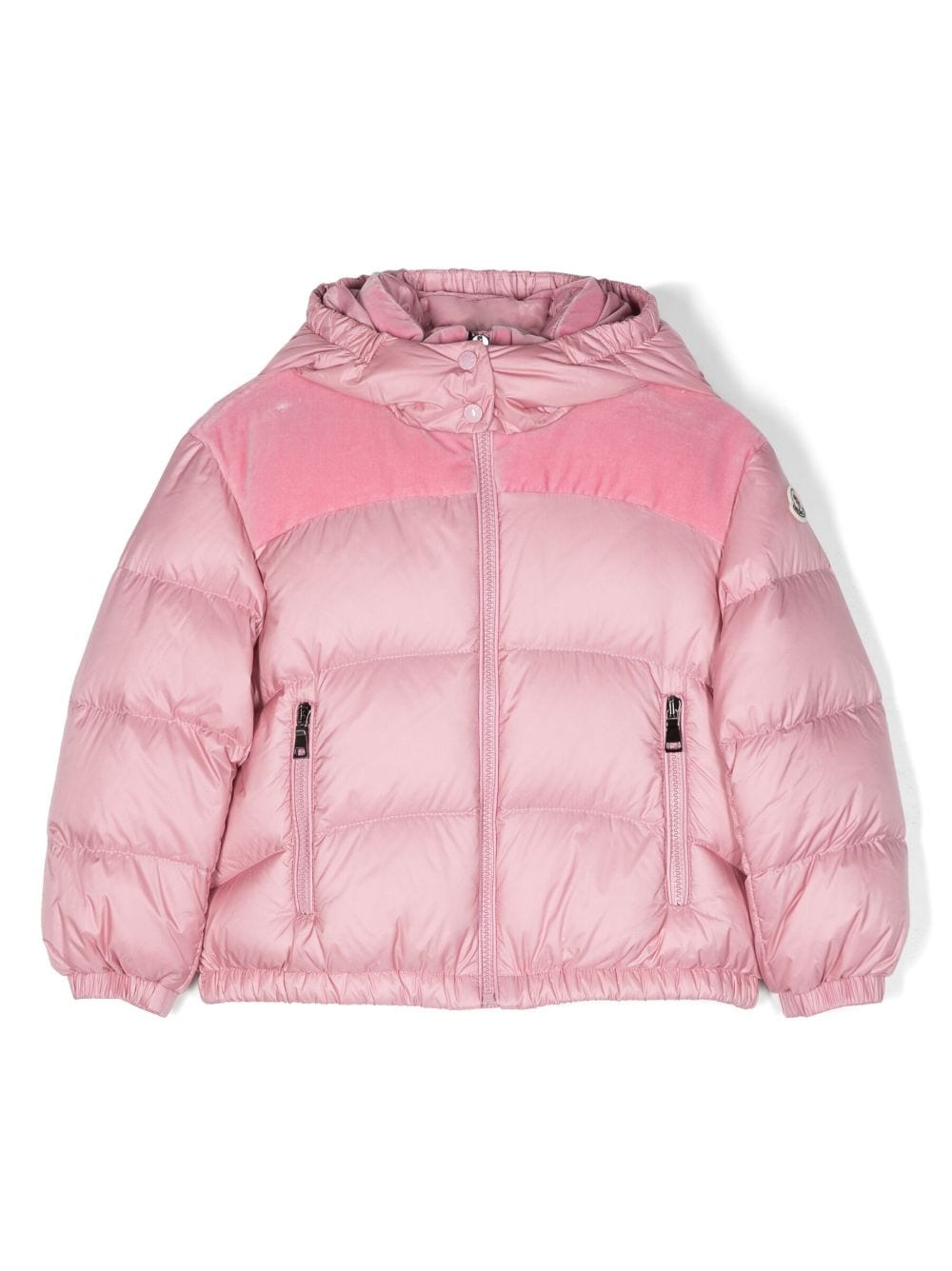 Moncler Enfant Isa velour-panel padded down jacket - Pink