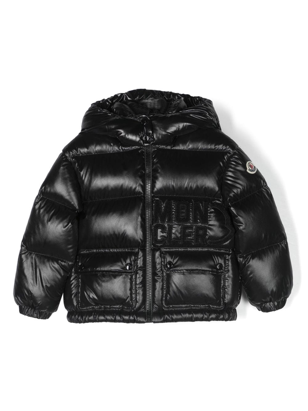 Moncler Enfant logo-print padded down jacket - Black von Moncler Enfant