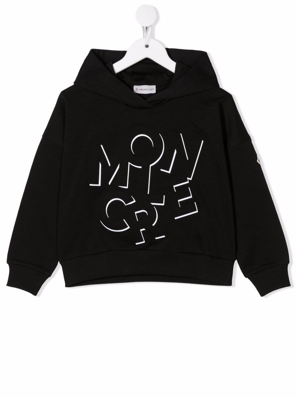 Moncler Enfant logo-print pullover hoodie - Black von Moncler Enfant