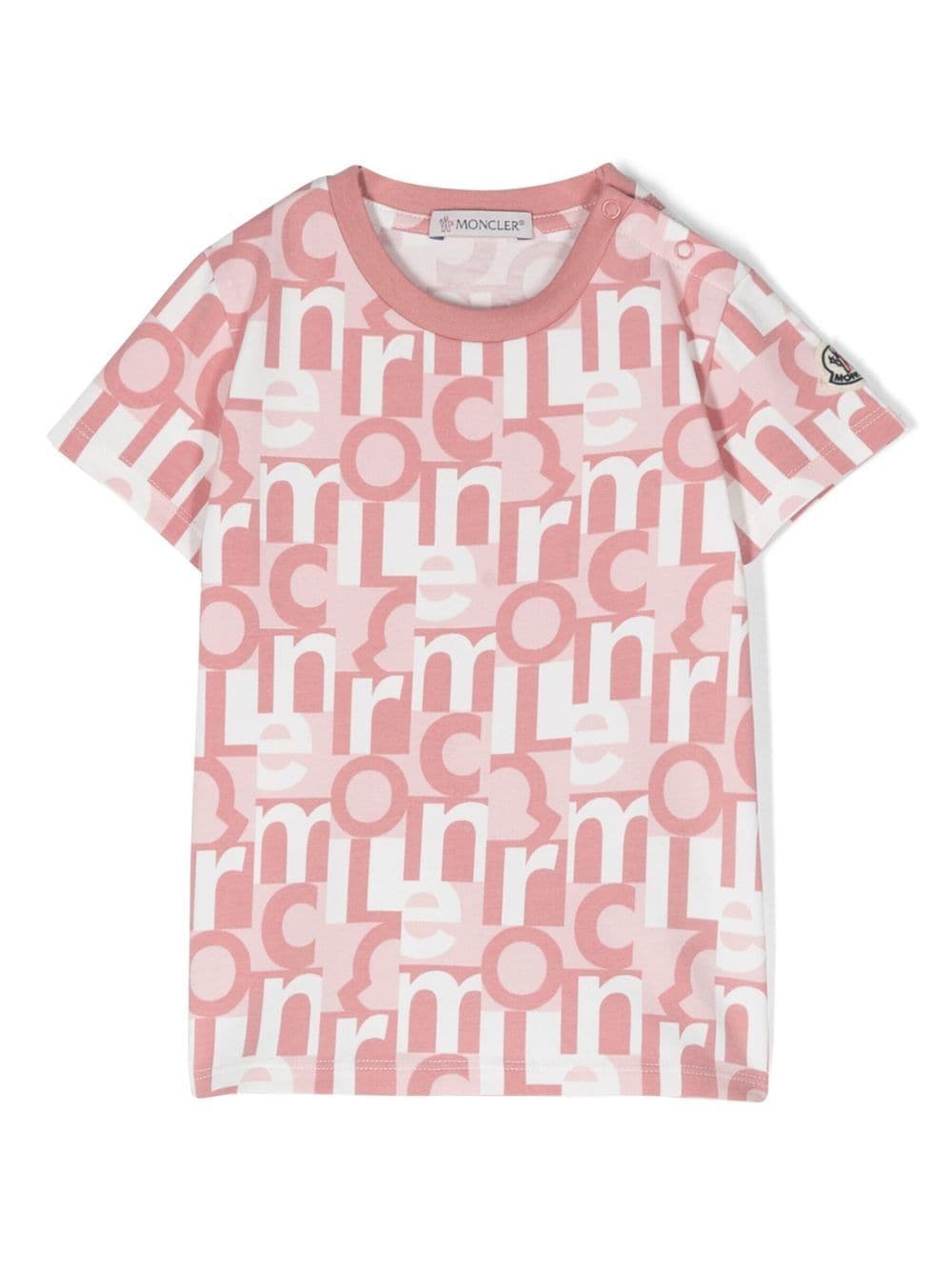 Moncler Enfant all-over logo print T-shirt - Pink von Moncler Enfant