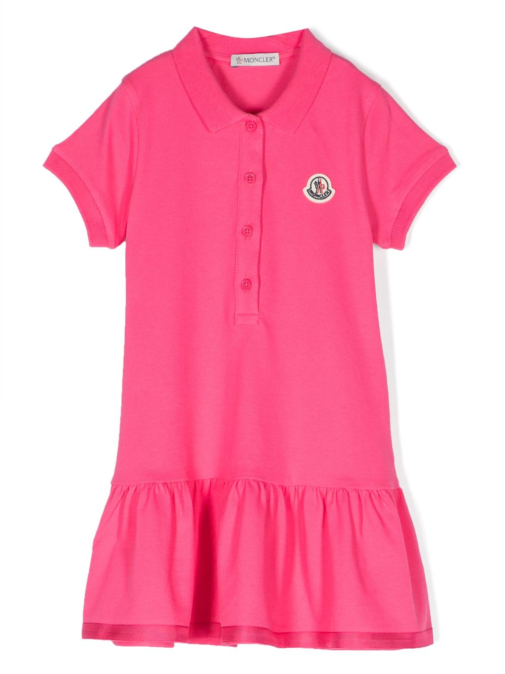 Moncler Enfant chest logo-patch polo dress - Pink von Moncler Enfant