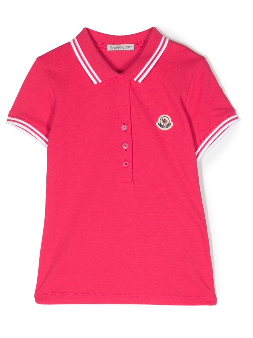 Moncler Enfant chest logo-patch polo shirt - Pink von Moncler Enfant
