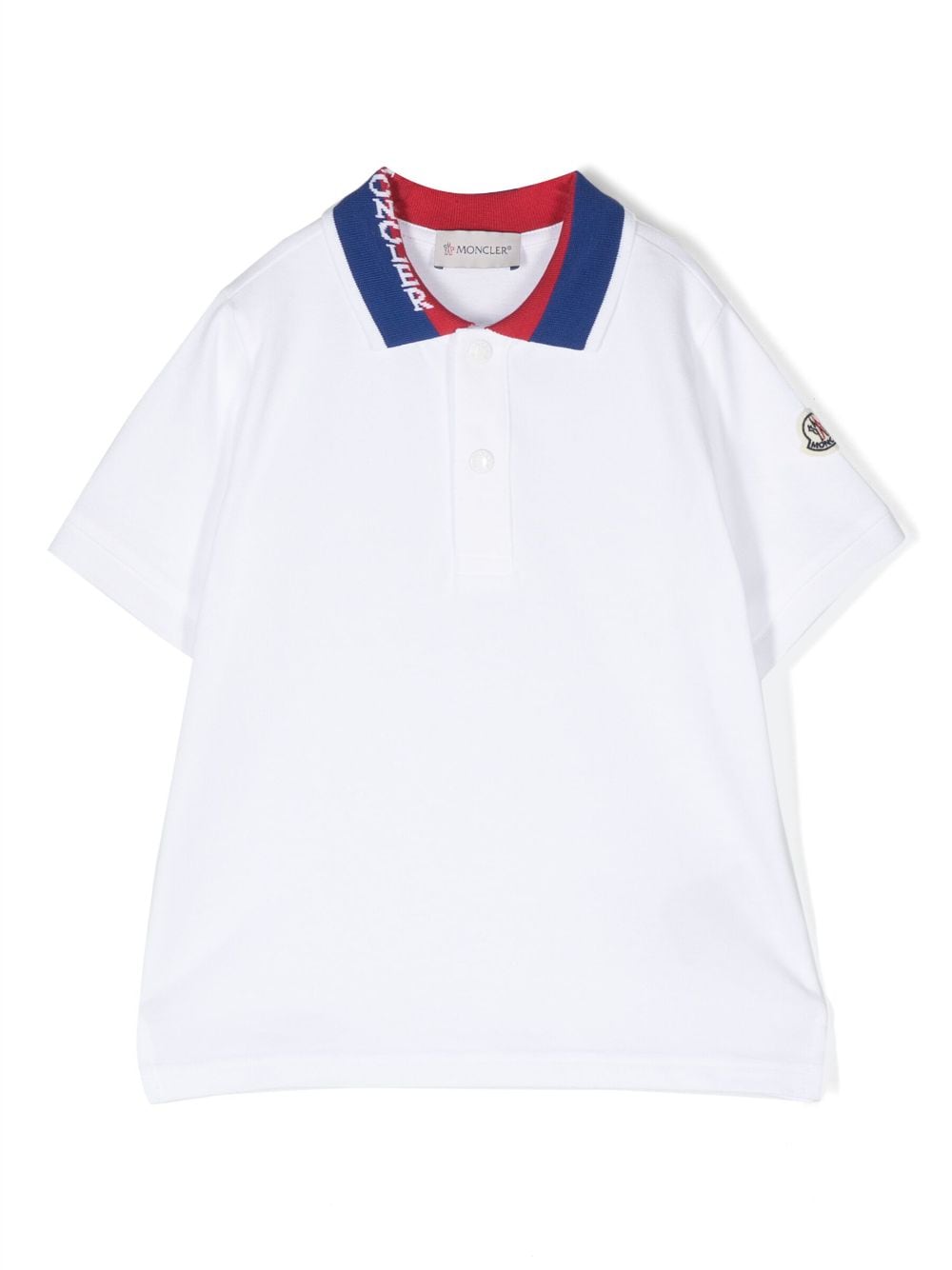 Moncler Enfant contrasting-collar polo shirt - White von Moncler Enfant