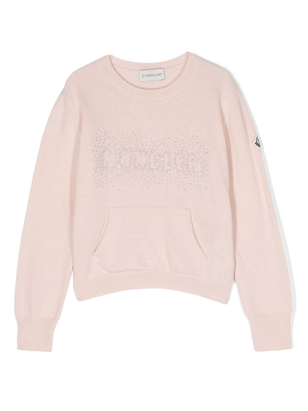 Moncler Enfant crystal-embellished logo sweatshirt - Pink von Moncler Enfant
