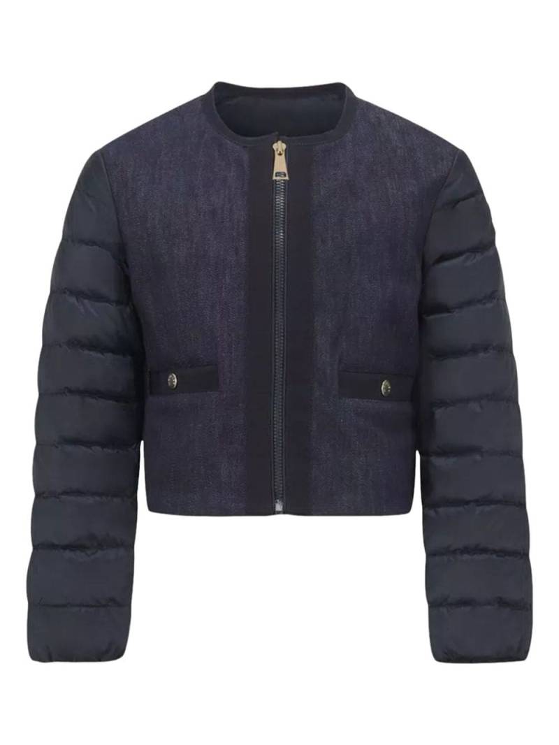 Moncler Enfant denim-panel quilted jacket - Blue von Moncler Enfant