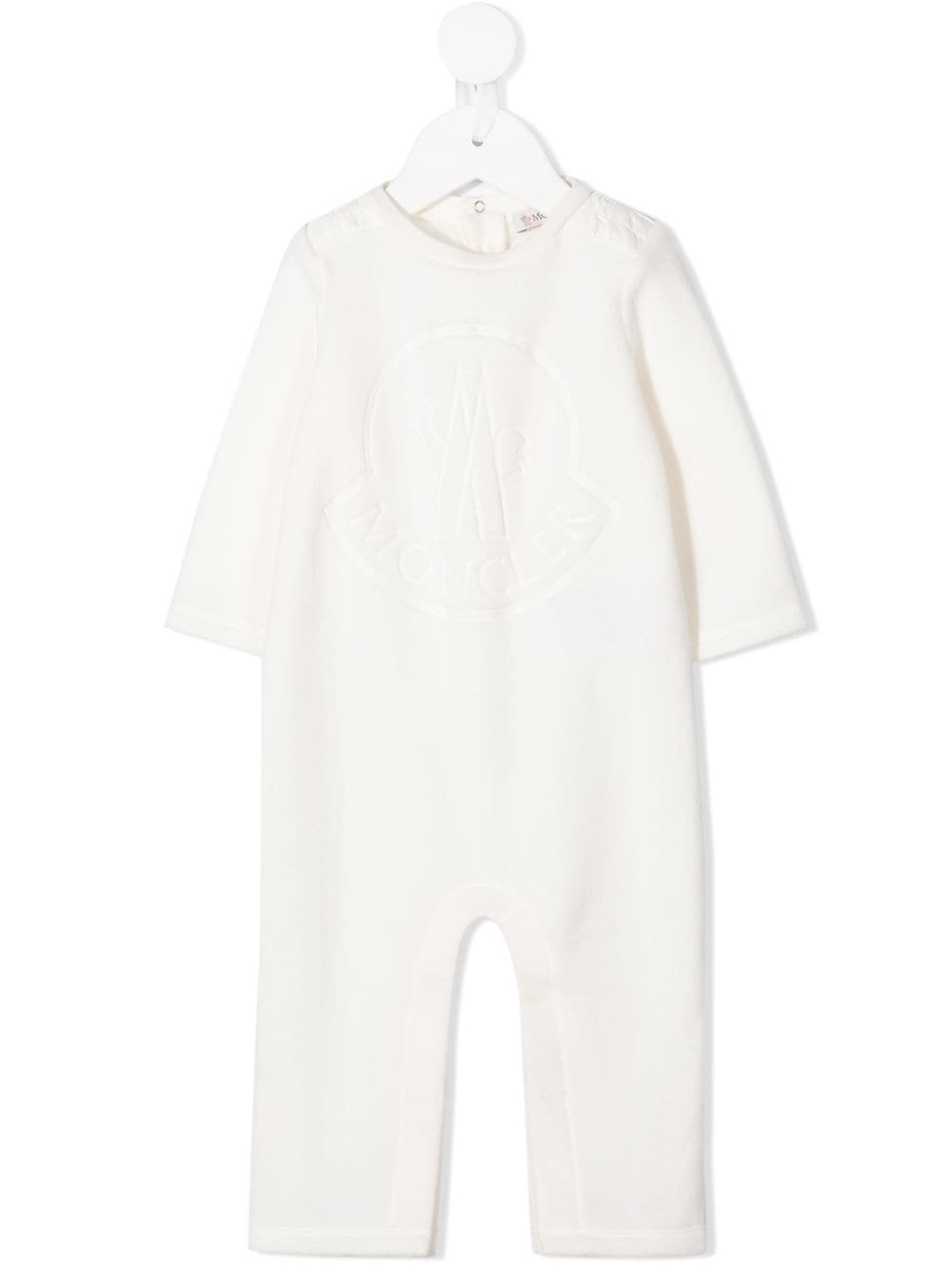 Moncler Enfant embossed logo romper - White von Moncler Enfant