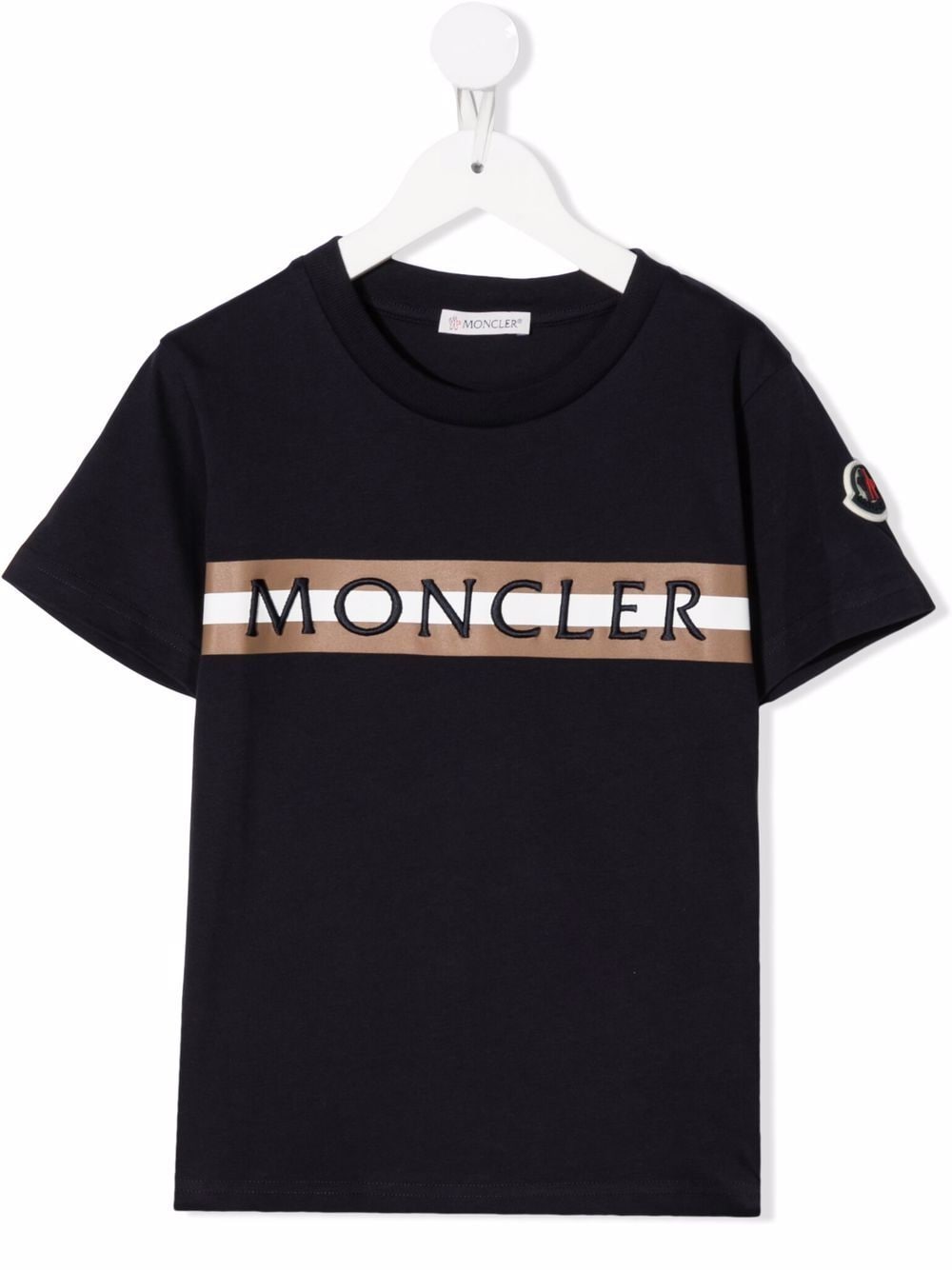 Moncler Enfant embroidered-logo T-shirt - Blue von Moncler Enfant