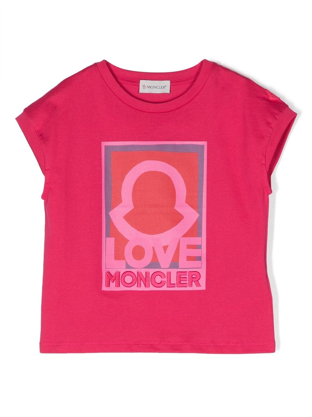 Moncler Enfant embroidered-logo T-shirt - Pink von Moncler Enfant