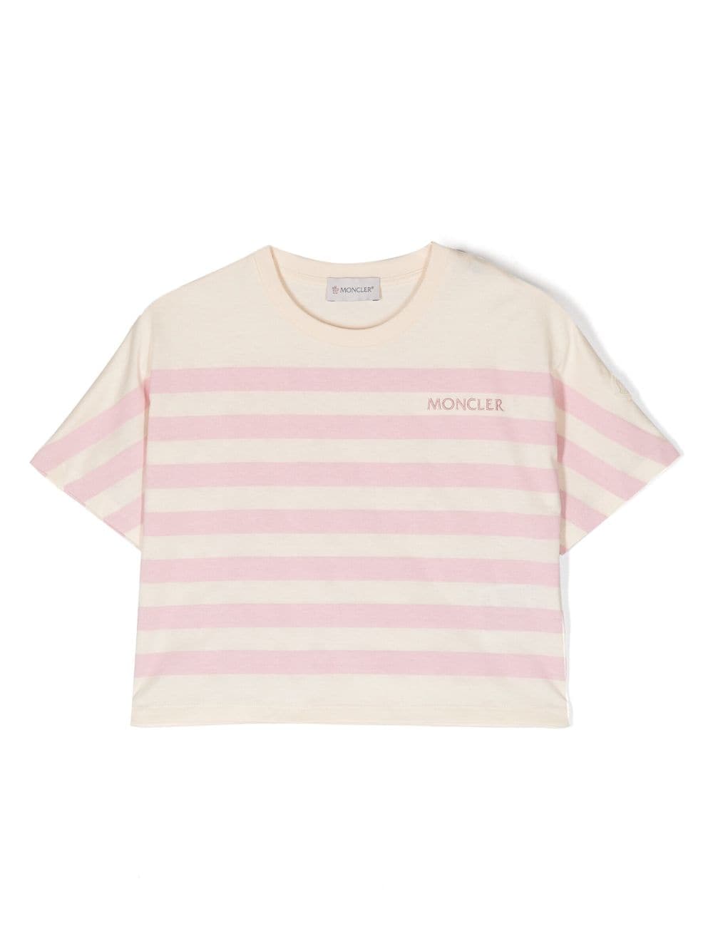 Moncler Enfant embroidered-logo cotton T-shirt - Neutrals von Moncler Enfant