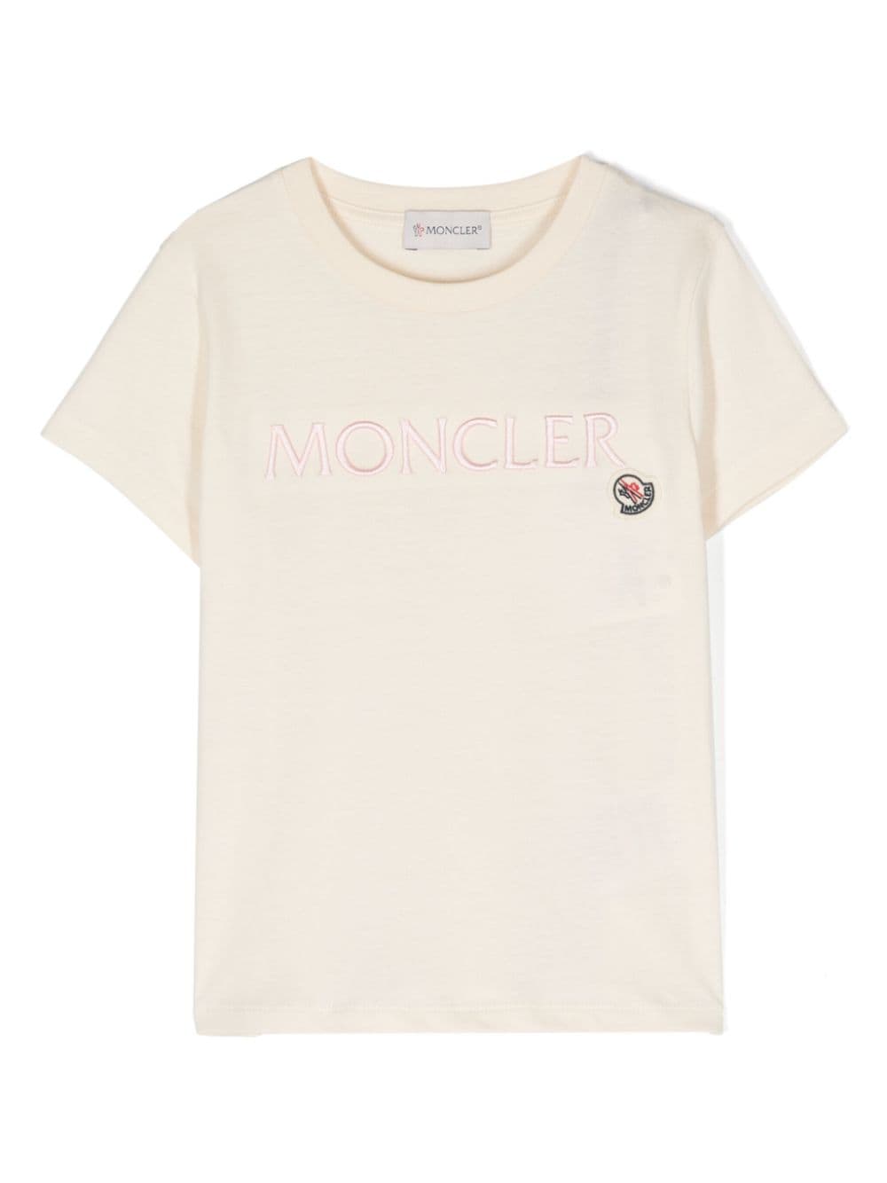 Moncler Enfant embroidered-logo cotton T-shirt - Neutrals von Moncler Enfant