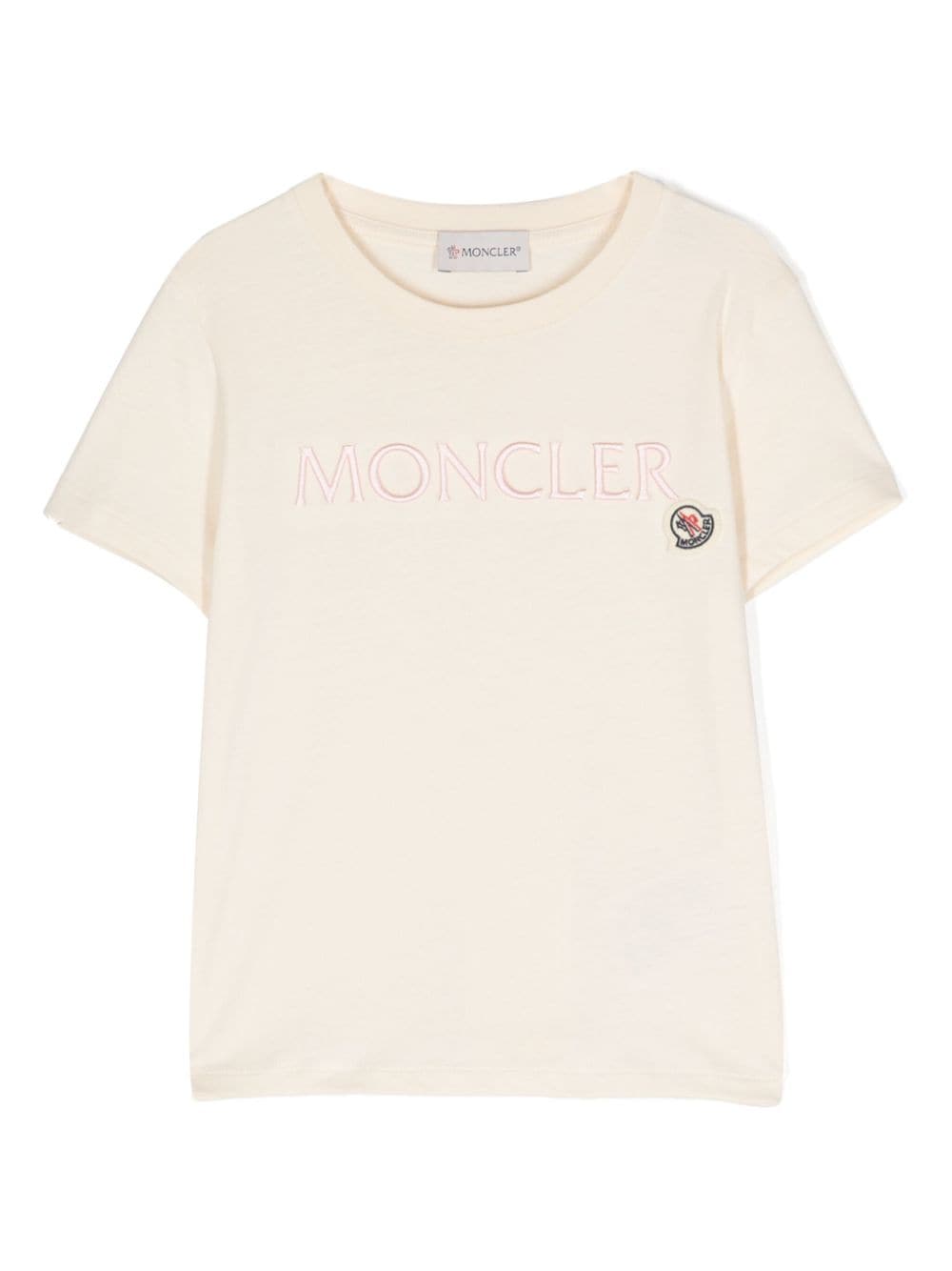 Moncler Enfant embroidered-logo cotton T-shirt - Neutrals von Moncler Enfant