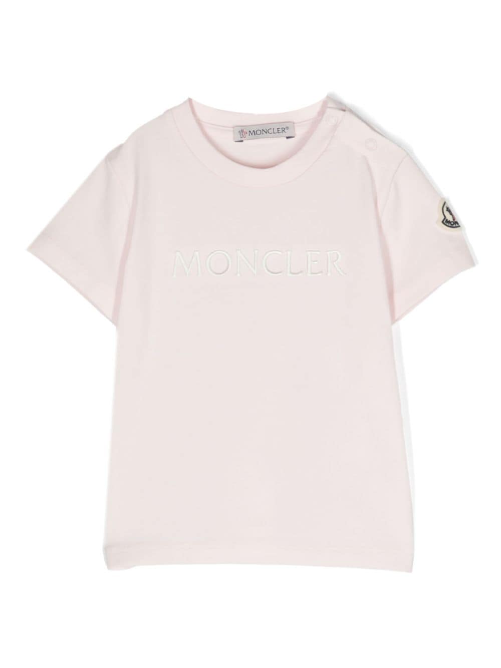Moncler Enfant embroidered-logo cotton T-shirt - Pink von Moncler Enfant