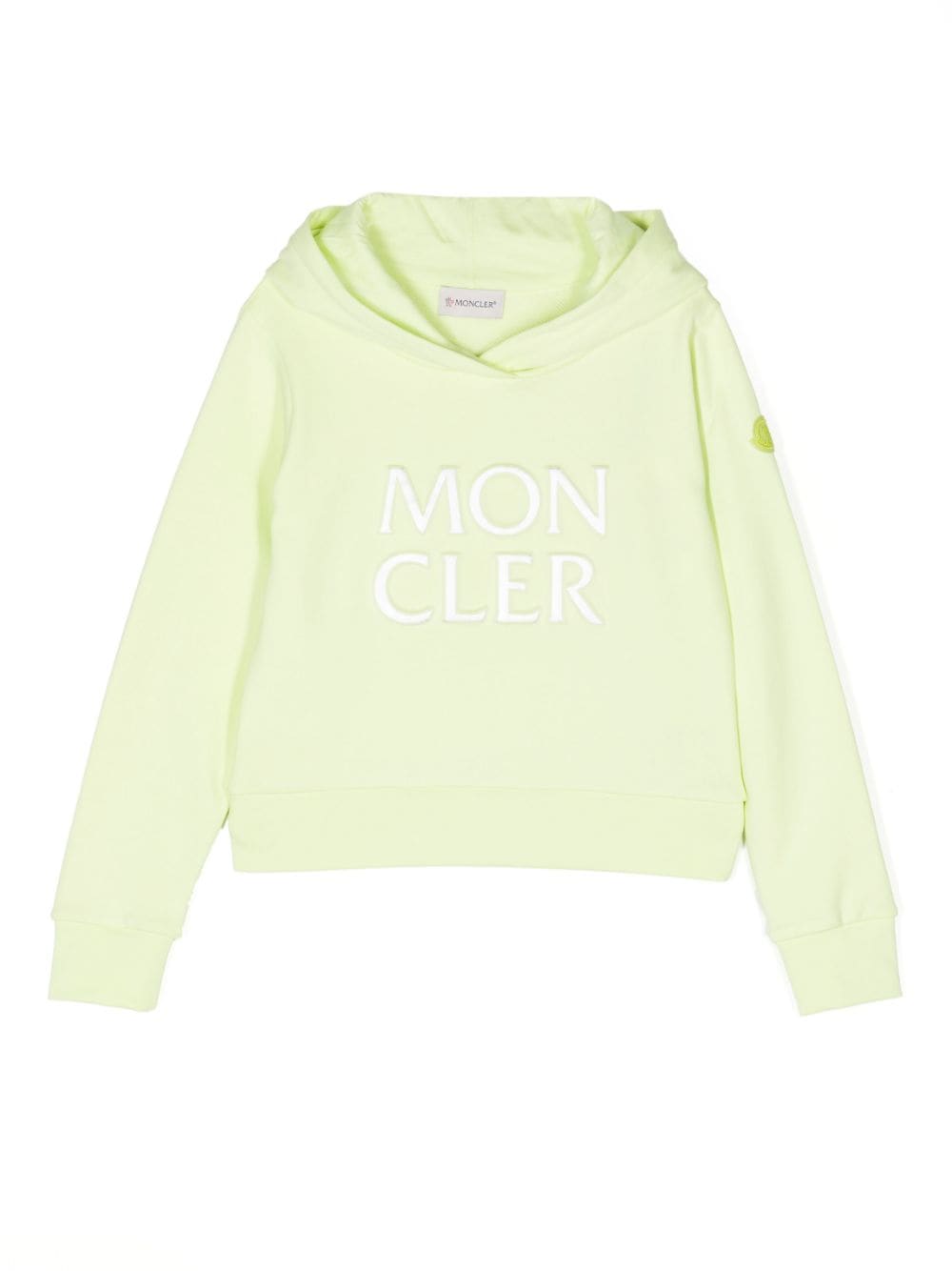 Moncler Enfant embroidered-logo cotton hoodie - Yellow von Moncler Enfant