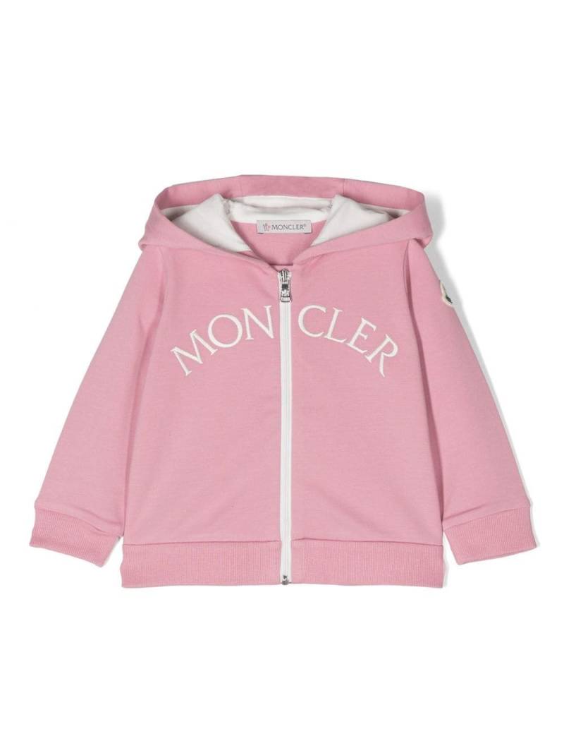 Moncler Enfant embroidered-logo jacket - Pink von Moncler Enfant