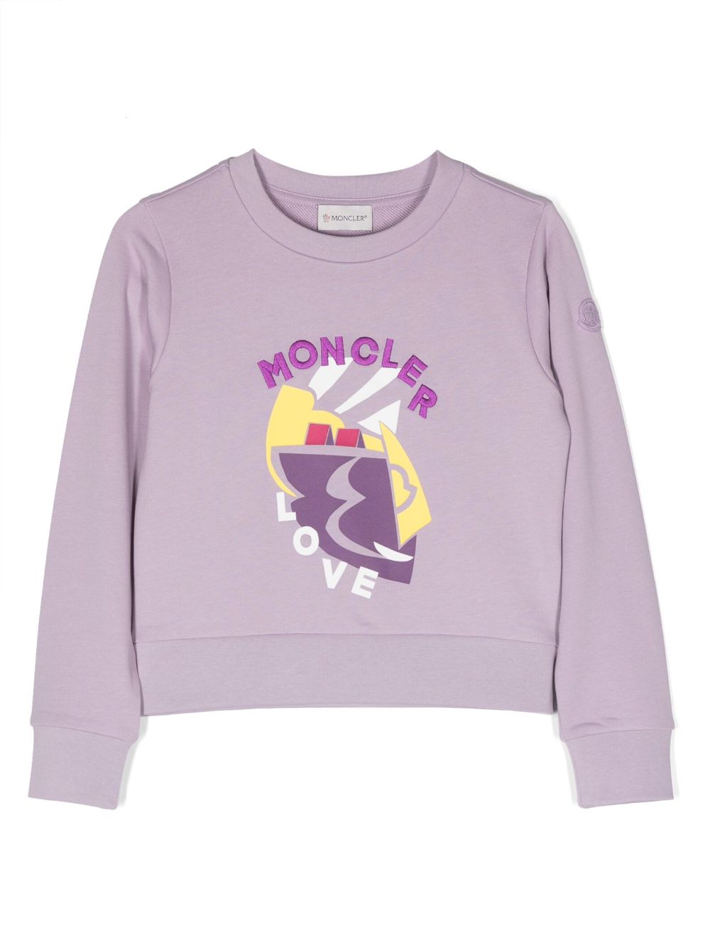 Moncler Enfant embroidered-logo long-sleeve sweatshirt - Purple von Moncler Enfant