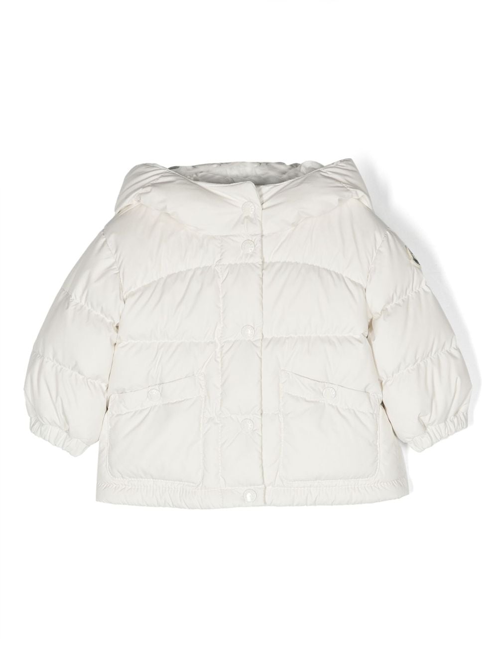 Moncler Enfant embroidered-logo padded coat - White von Moncler Enfant