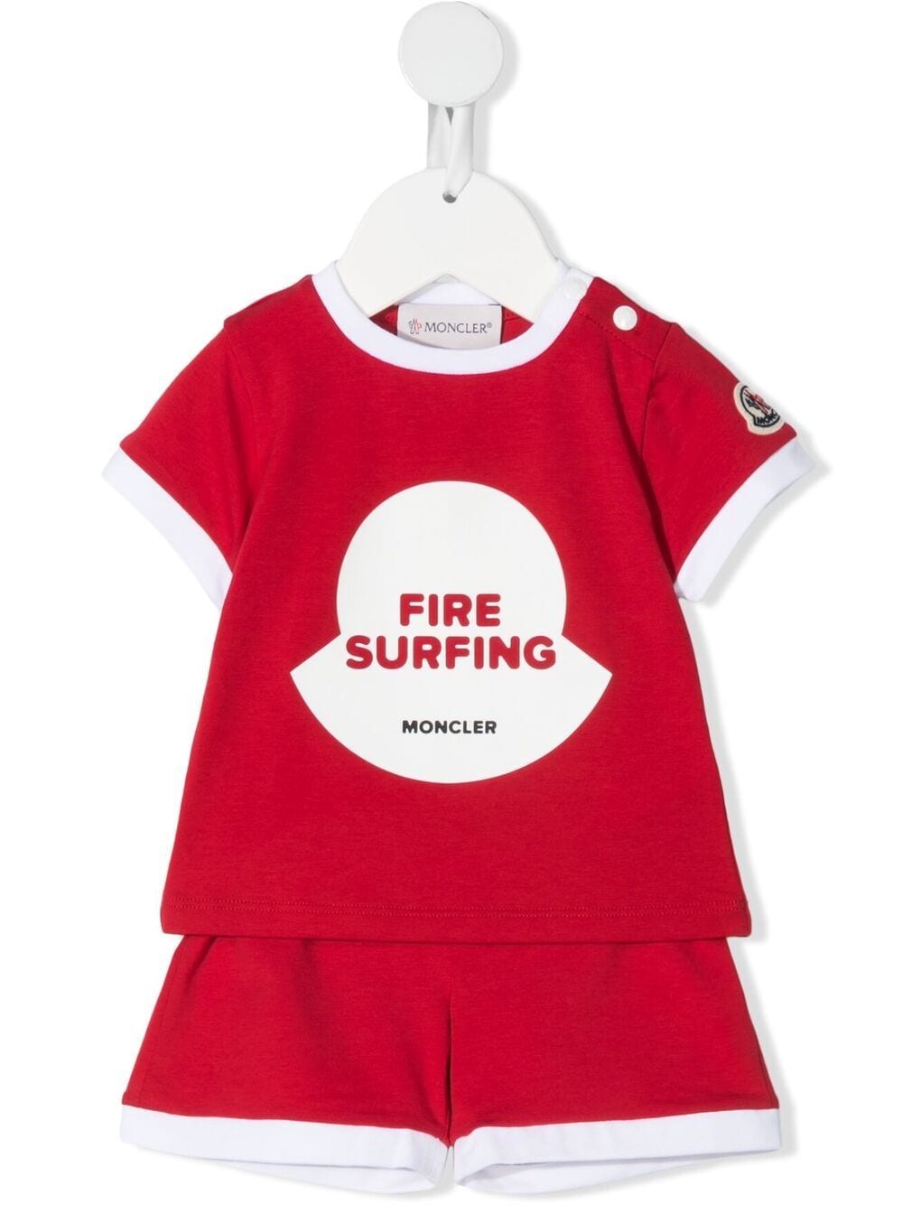 Moncler Enfant fire surfing-print short set - Red von Moncler Enfant