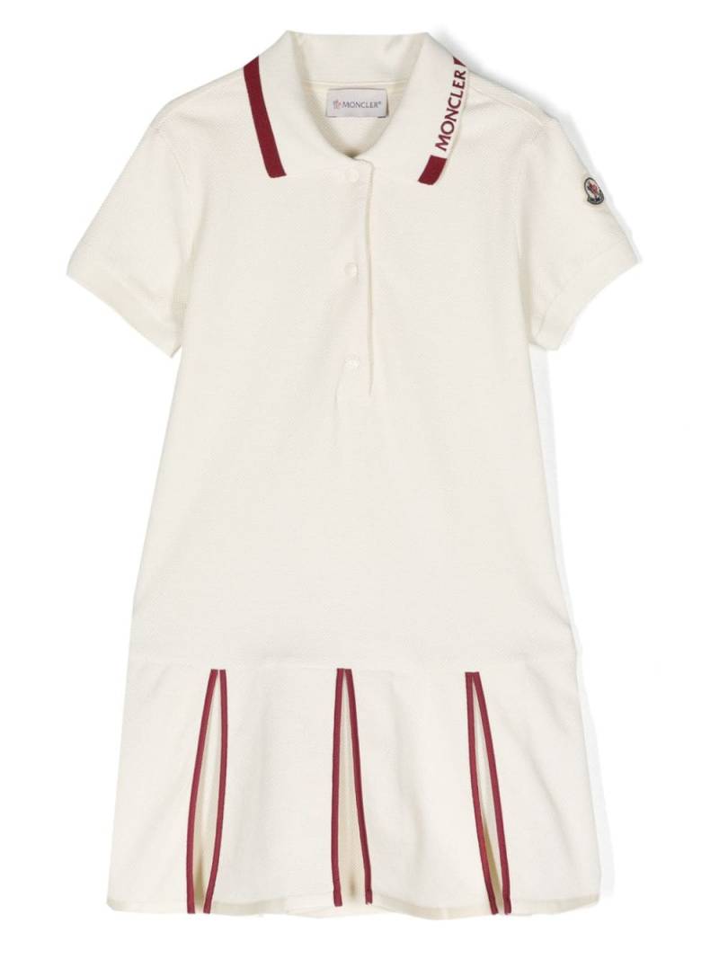 Moncler Enfant flared-skirt polo dress - White von Moncler Enfant