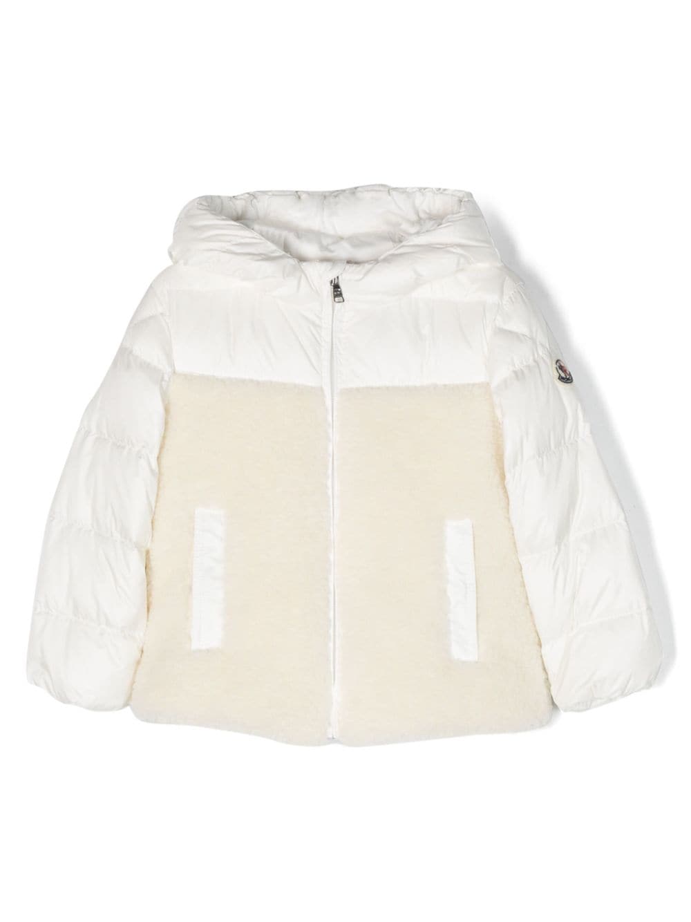 Moncler Enfant fleece-panelling padded jacket - White von Moncler Enfant