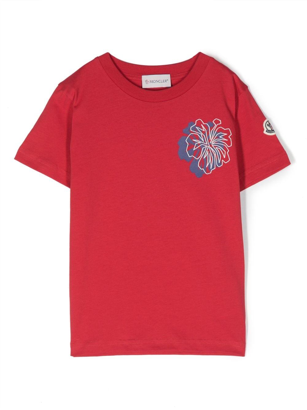 Moncler Enfant floral-print cotton T-shirt - Red von Moncler Enfant