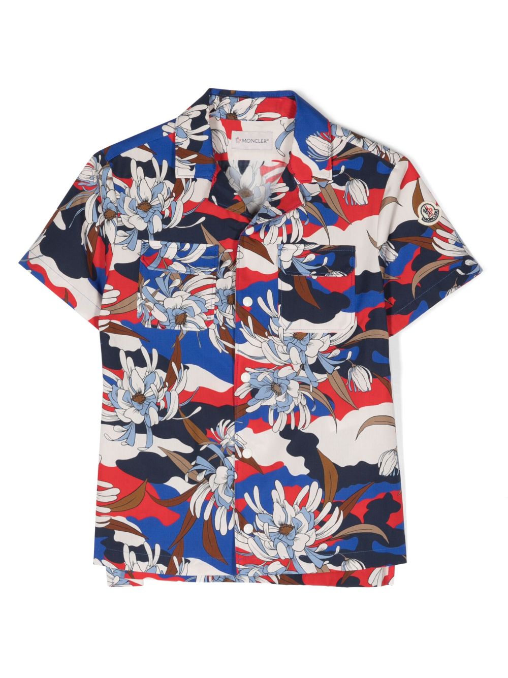 Moncler Enfant floral-print cotton shirt - Blue von Moncler Enfant