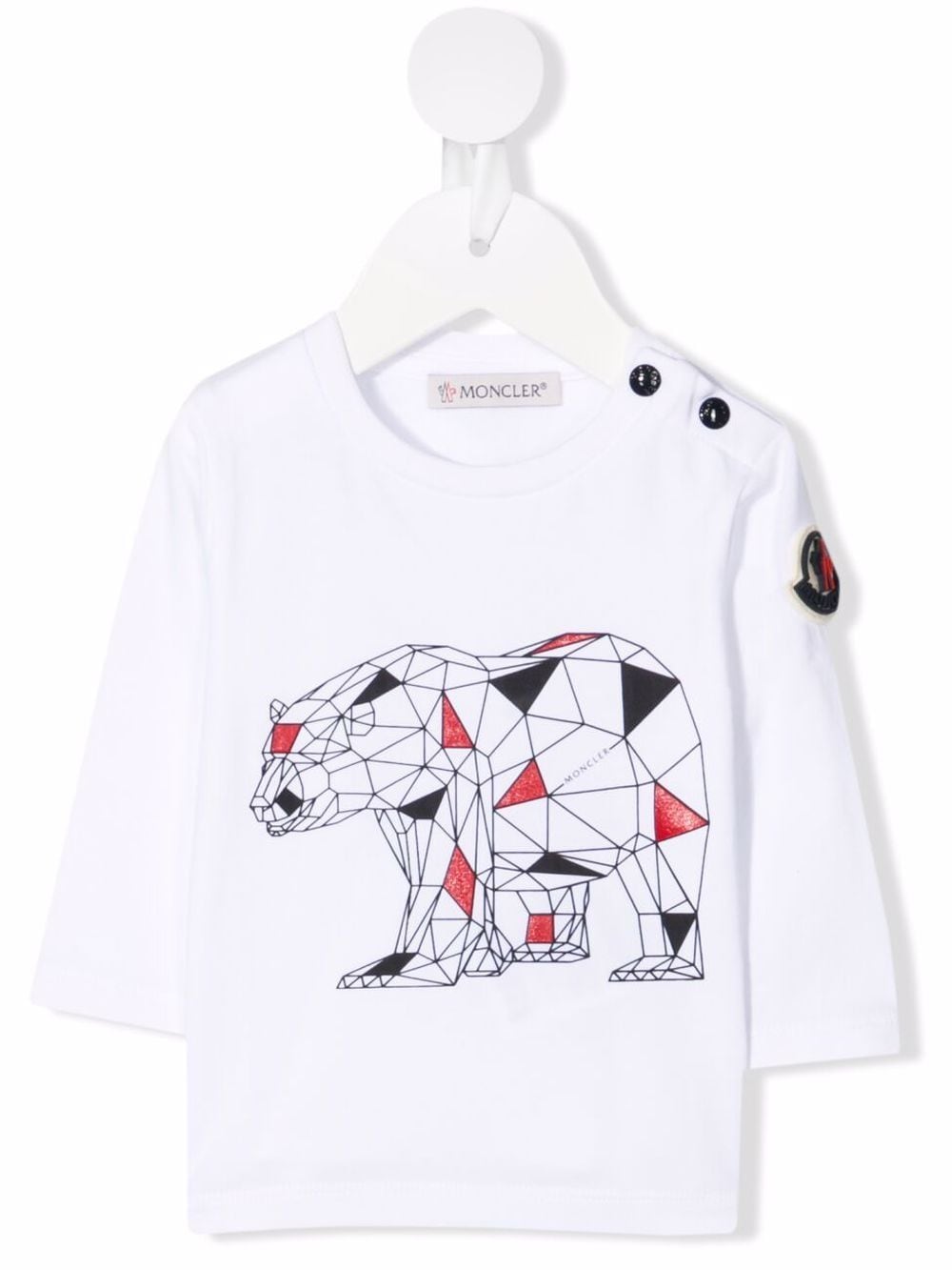 Moncler Enfant geometric bear-print T-shirt - White von Moncler Enfant