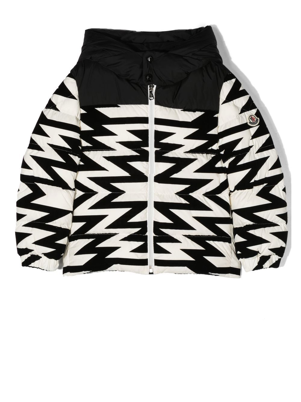 Moncler Enfant geometric-print down-padded jacket - White von Moncler Enfant