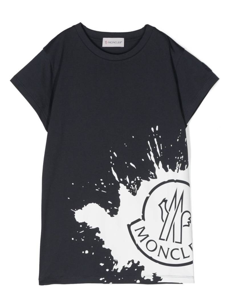 Moncler Enfant graphic-logo-print T-shirt - Blue von Moncler Enfant