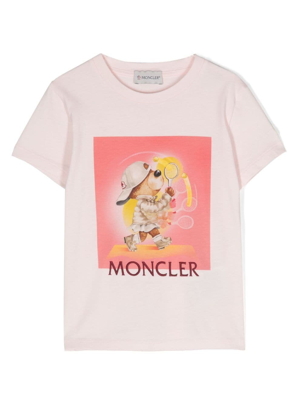Moncler Enfant graphic-print cotton T-shirt - Pink von Moncler Enfant